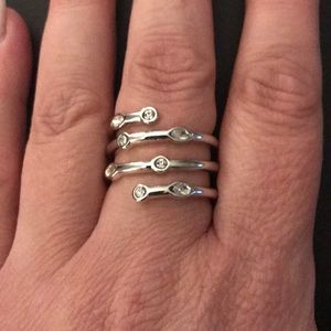 Lia Sophia silver & rhinestone ring